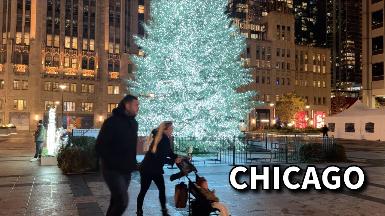 Chicago Christmas Walk 🎄✨ Downtown on Wednesday | November 20, 2024 | 4k 60fps Video