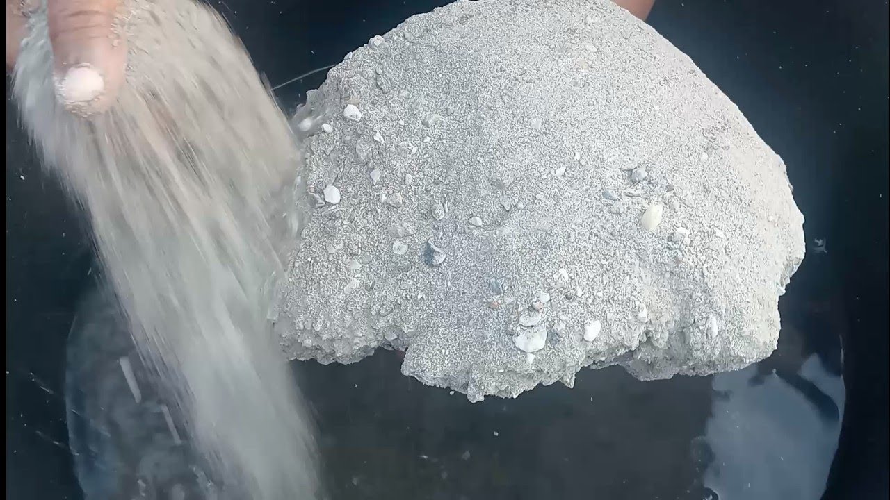 ASMR very soft sand and pure cement gritty less 💦 dipping crumble in 💦🌊💦