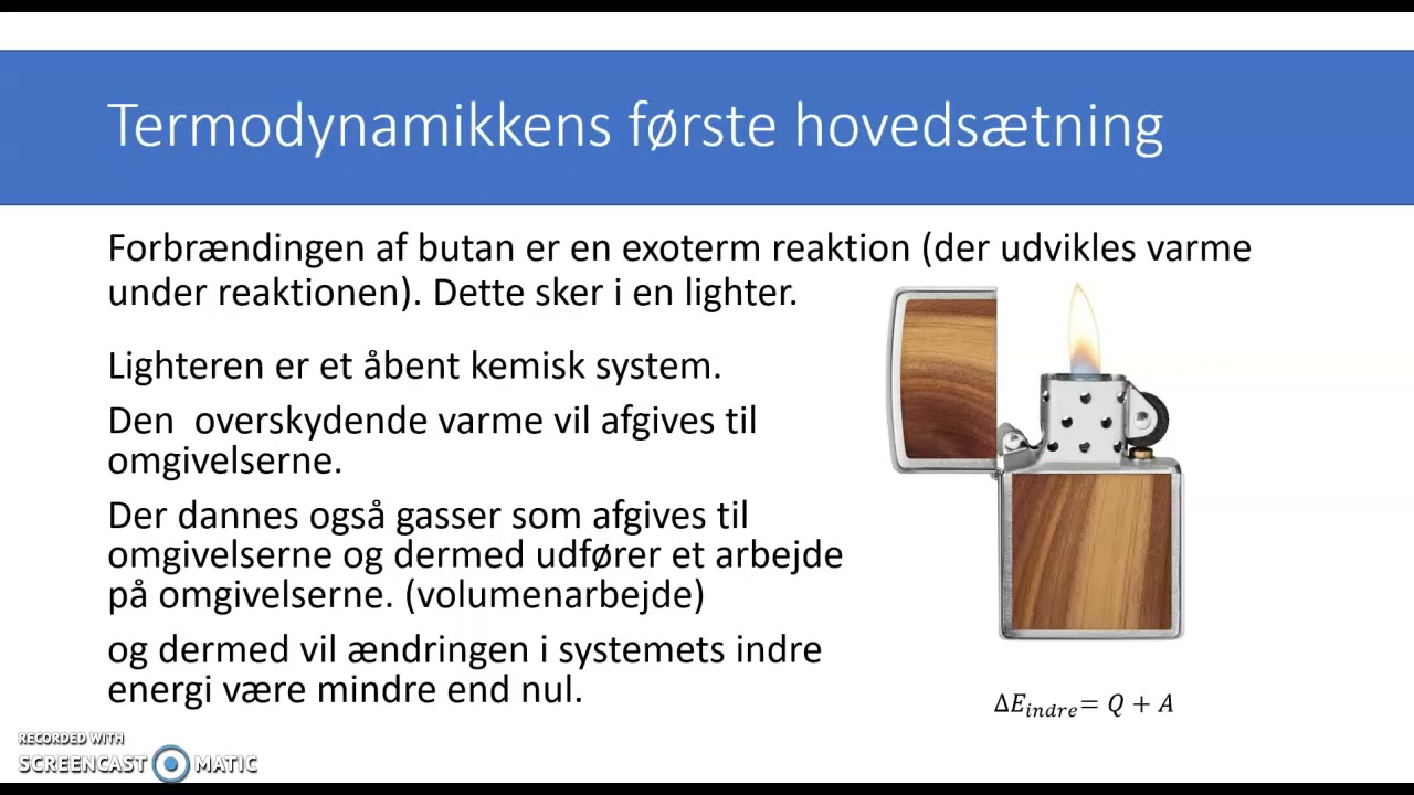 introduktion til termodynamik og entalpi