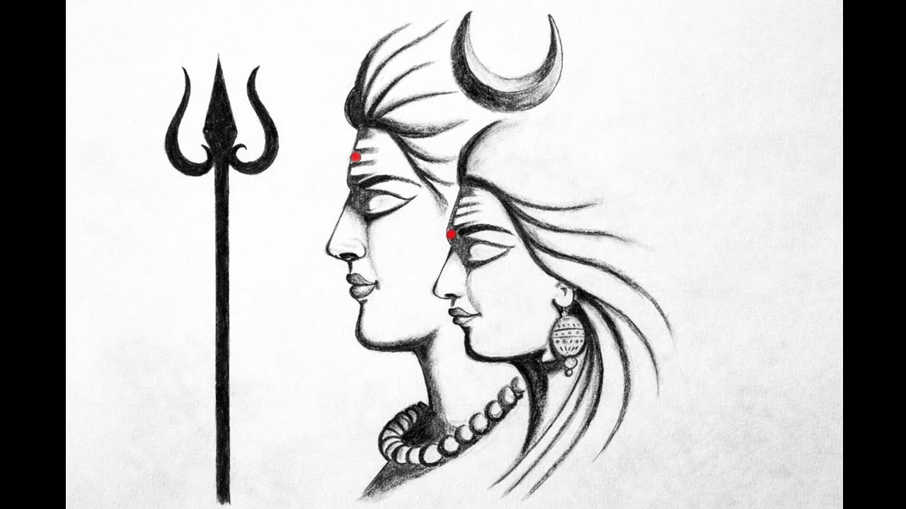 Mahashivaratri Special Shiva Parvati Drawing | Lord Shiva Charcoal Sketch | Ashwitha Arts