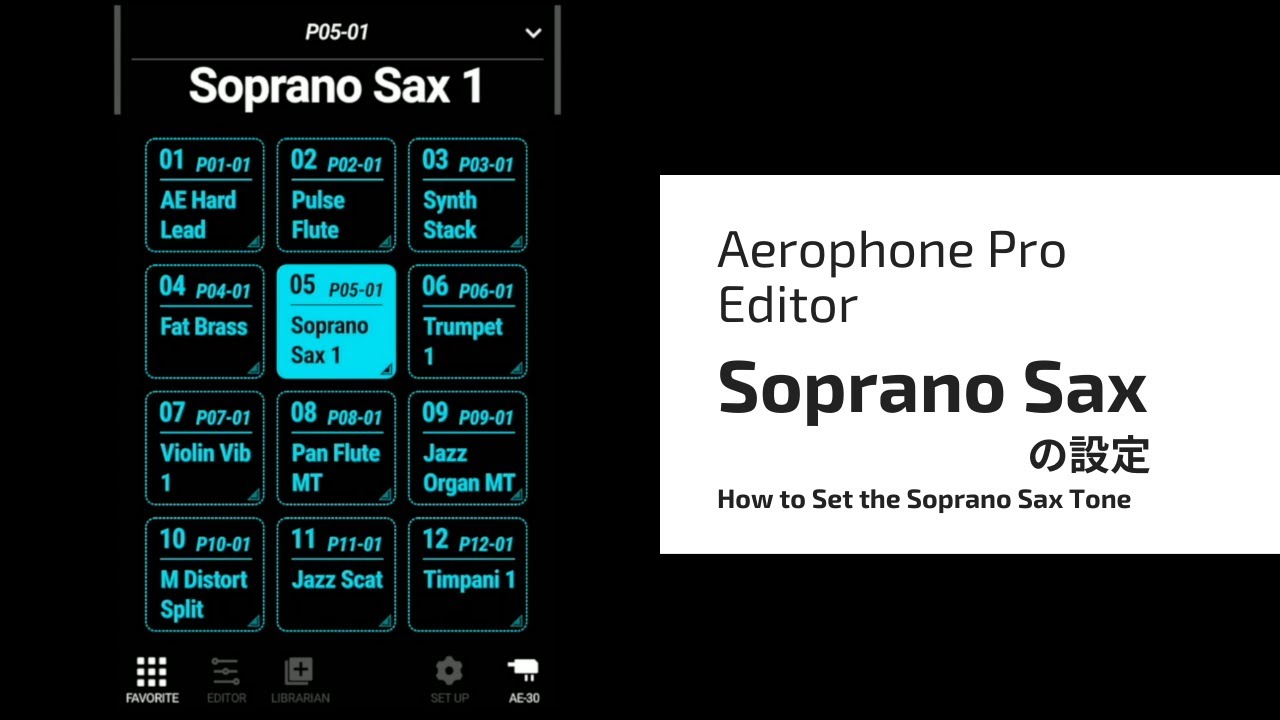 Aerophone Pro Editor  - How to Set the Soprano Saxophone Tone