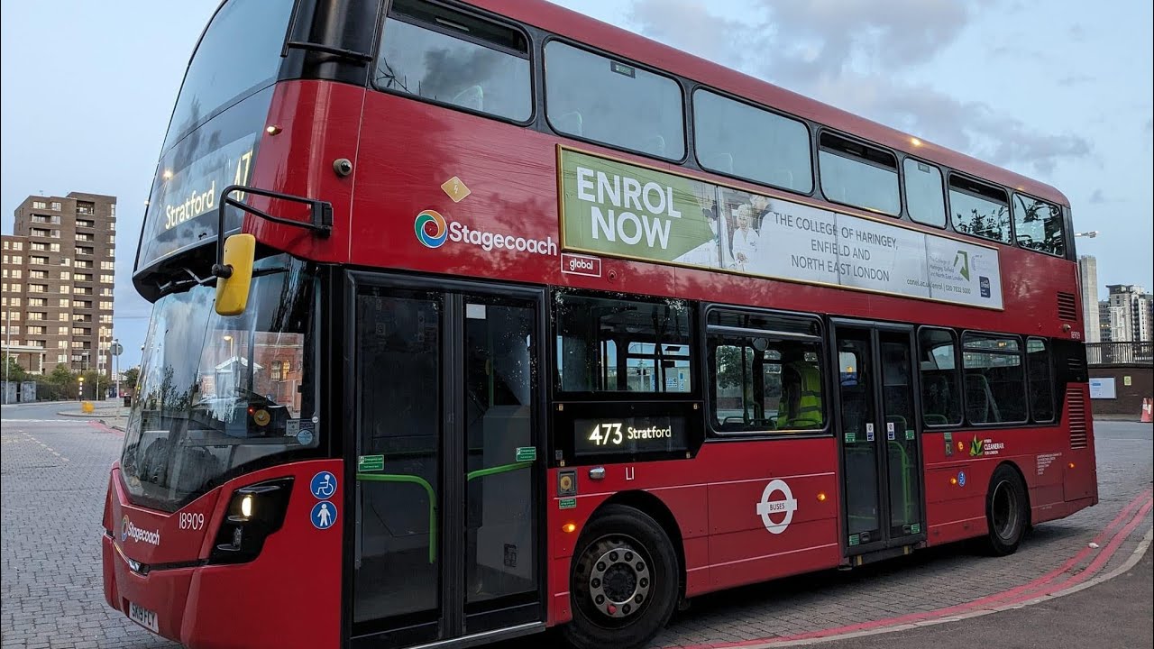 Washing Machine! Stagecoach London Wrightbus Streetdeck Hybrid Daimler OM934/Voith SK19 FCY (18909)