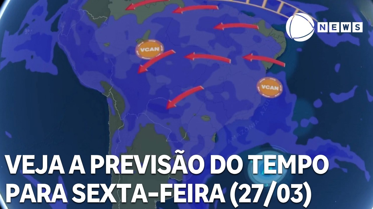 Veja a previs&atilde;o do tempo para todo o pa&iacute;s nesta sexta (27/03)