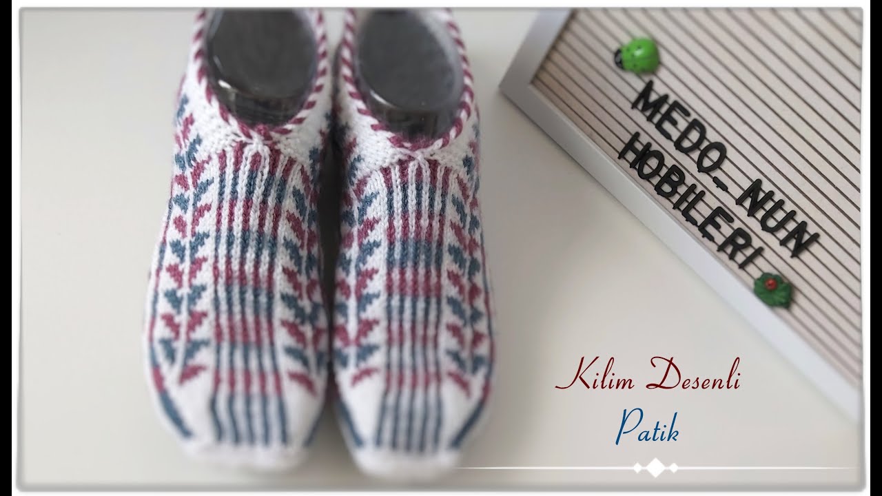 Kilim Desenli Beş Şiş Patik - Kolay Anlatım
