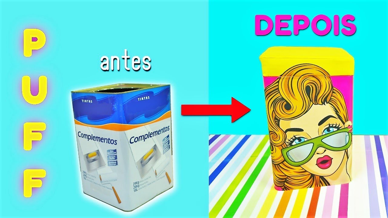 Reciclagem de Latas - Puff Baú