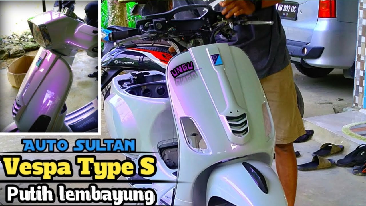 CAT PUTIH LEMBAYUNG UNGU DI VESPA MATIC