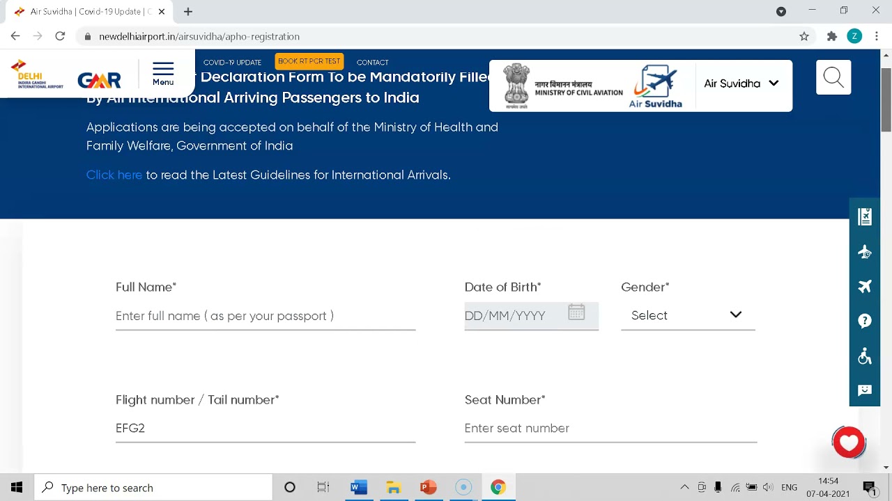 How to Fill up Air Suvidha Portal Form
