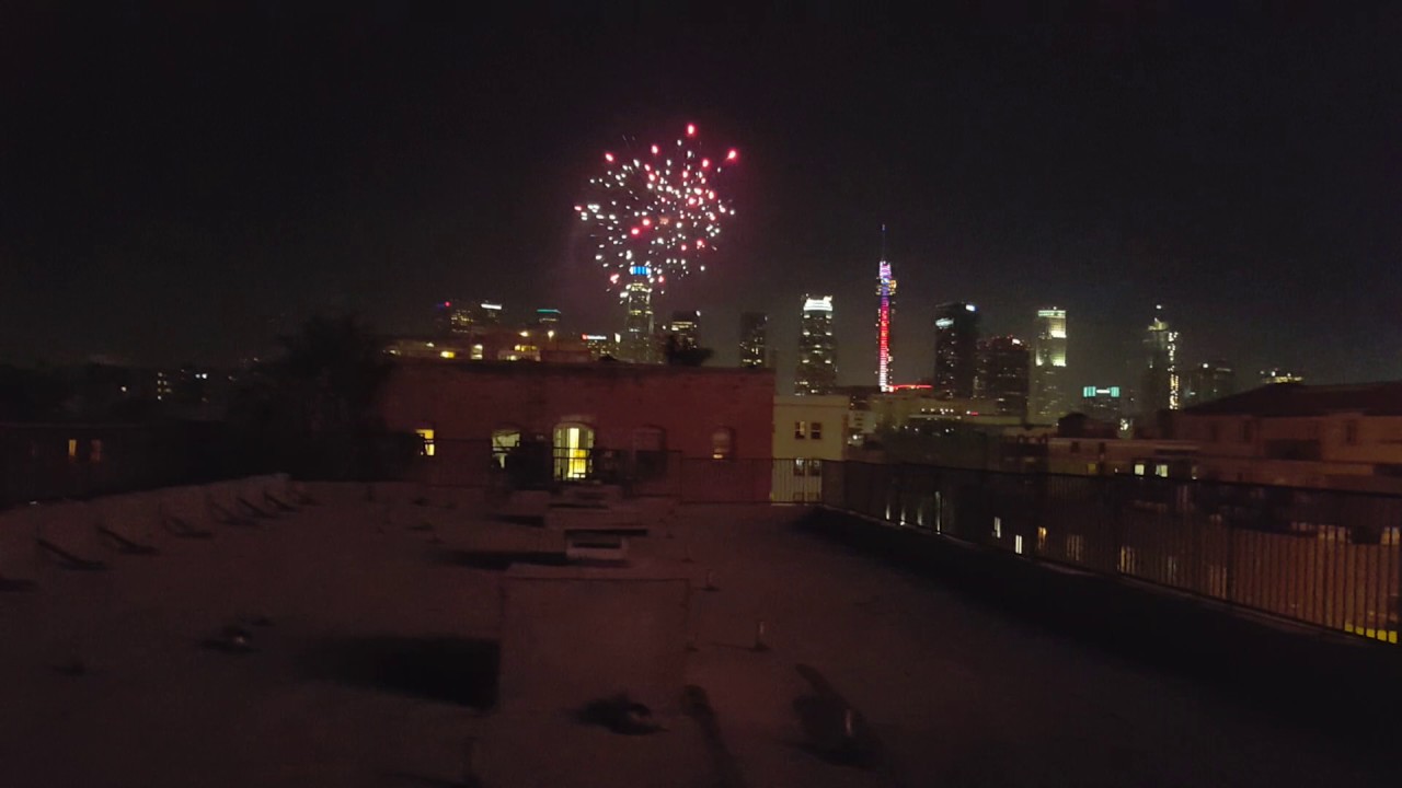 Fireworks extravaganza 4th of July, 2017, in downtown Los Angeles!