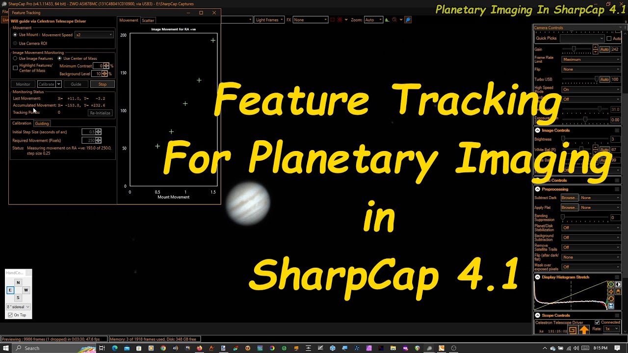 Using Feature Tracking For Planetary Imaging in SharpCap 4.1