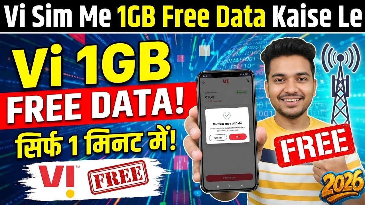 Vi Free Data | Vi Sim 1GB Data Free Claim Kaise Kare | Vi Me 1GB Data Free Kaise Le | Vi 1GB Data