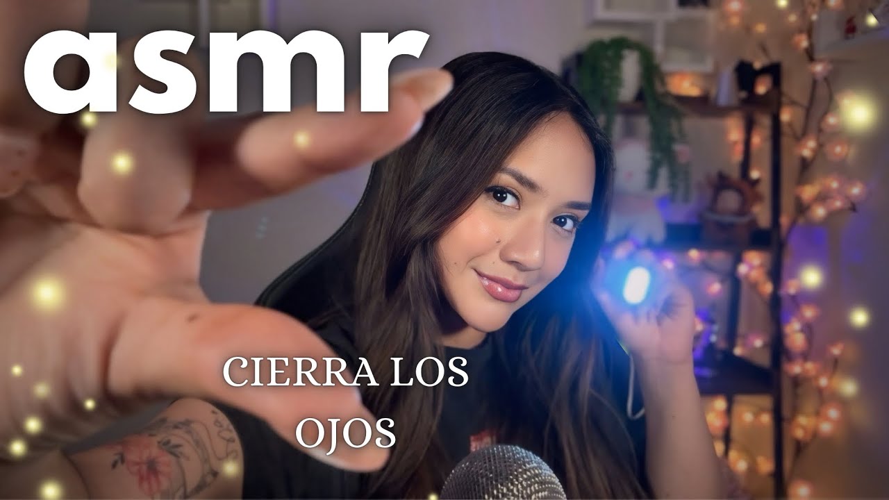 ASMR CON LOS OJOS CERRADOS + SIGUE MIS INSTRUCCIONES (susurros cerca de tus oídos) 