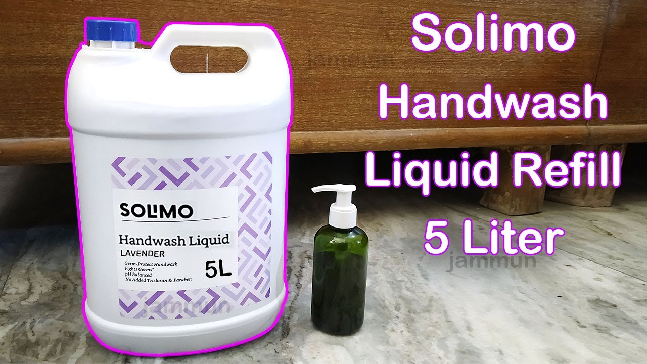 Solimo Handwash Liquid Refill Can, Lavender 5 Litre Review Hindi.
