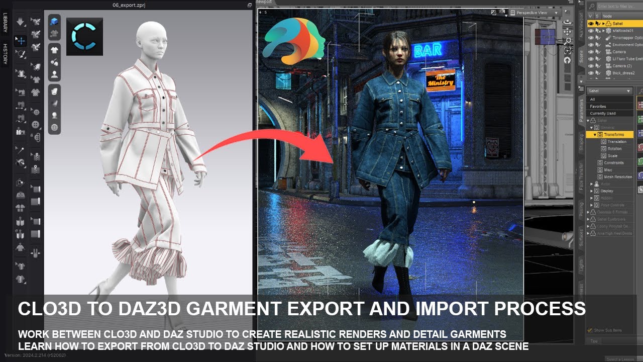 CLO3D to Daz3D Import and Export Settings Clothing and Materials in Daz Studio Beginners Guide