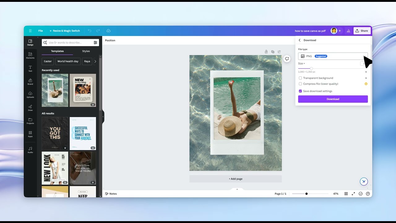 How to Save Canva as PDF - Quick Tutorial 2024