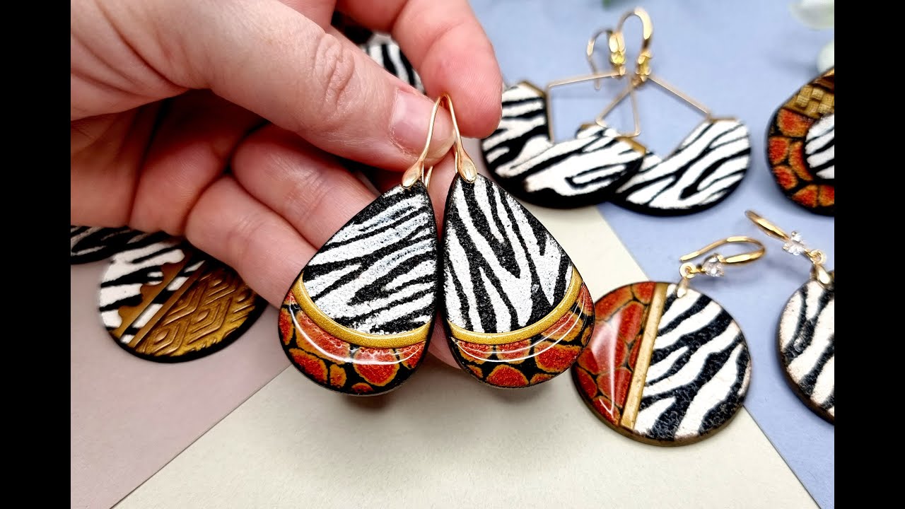Simple and Quick Polymer Clay Earrings! HOW TO MAKE | Using Animal Prints and Stencils | DIY