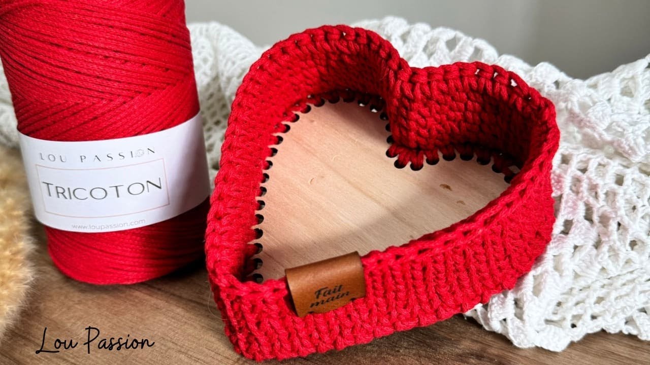 Tuto Crochet: Réalisez une Magnifique Panière en Forme de Coeur Facile Rapide #loupassion #crochet