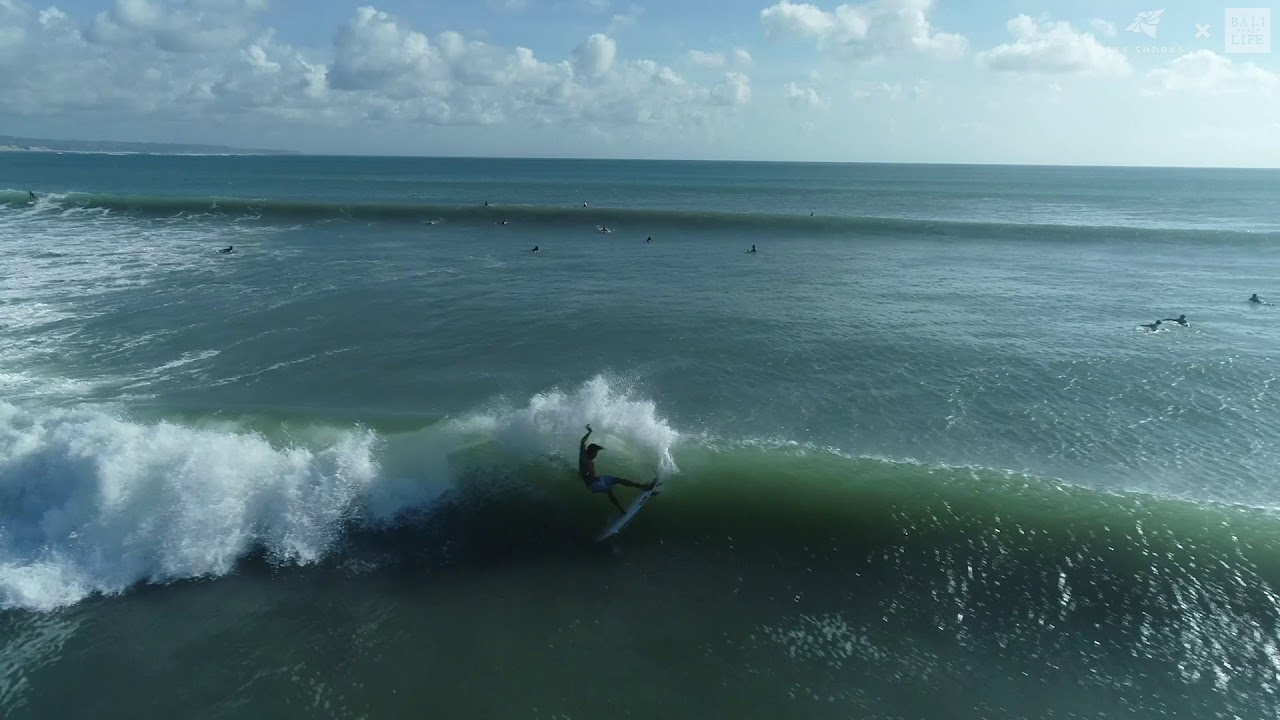 surfing drone bali BIG swell (kuta beach)