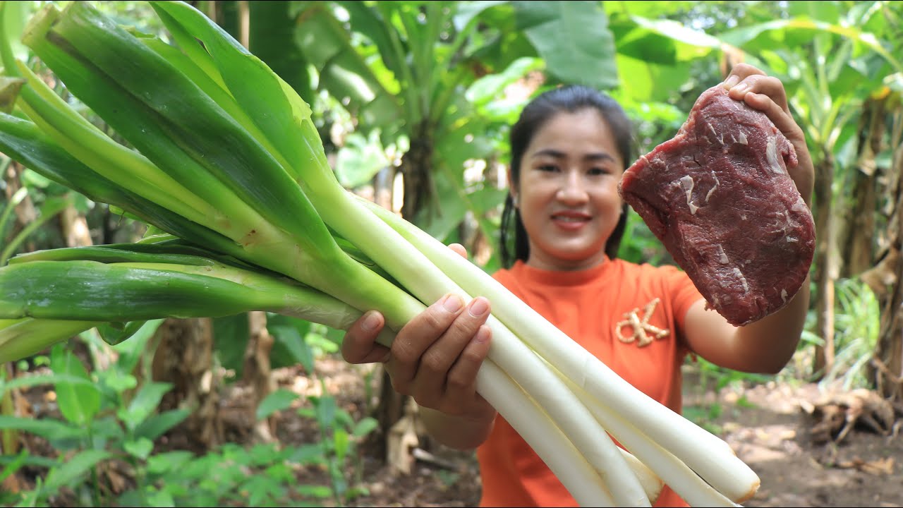 Yummy Stir Fried Leek With Beef Recipe / Leek Cooking / Cooking By Sreypov.