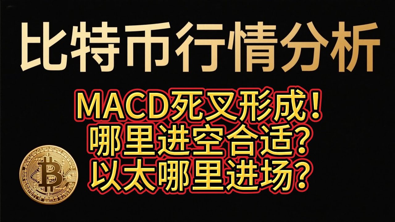 MACD死叉形成！哪里进空合适？以太哪里进场？|比特币行情分析