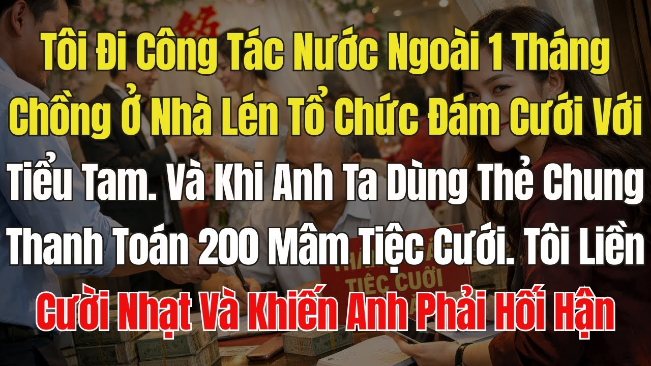 Tôi Đi công tác Nước ngoài 1 tháng, chồng ở nhà lén cưới tiểu tam. Khi anh ta thanh toán 200 mâm cỗ