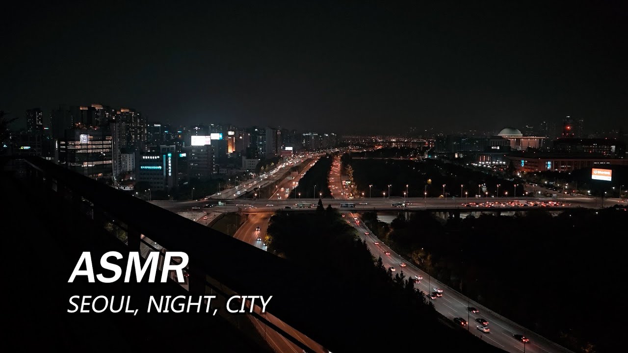 Seoul city night street Sounds and Traffic Sounds for Sleep and Study/ Relaxing City ASMR #SEOULLIVE