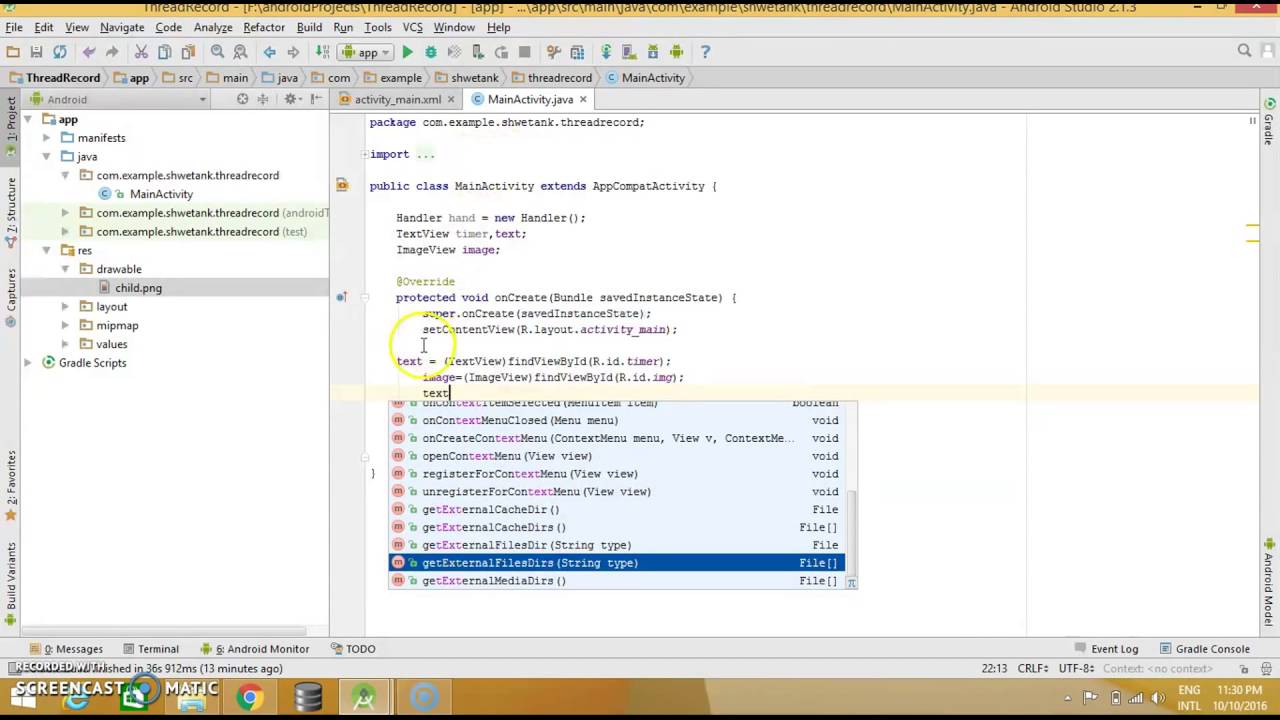 Using Threads to make Android app(Handler Class)