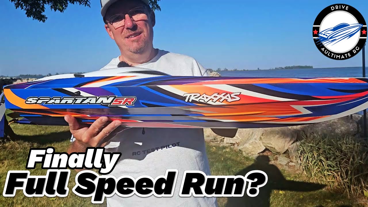 How Fast is the Traxxas Spartan SR RC boat: Finally Full Throttle? GNSS Performance Speed Meter run