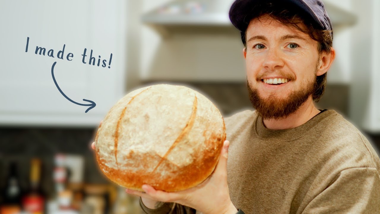 My First Time Baking Bread From Start To Finish - Easy 5 Ingredients 