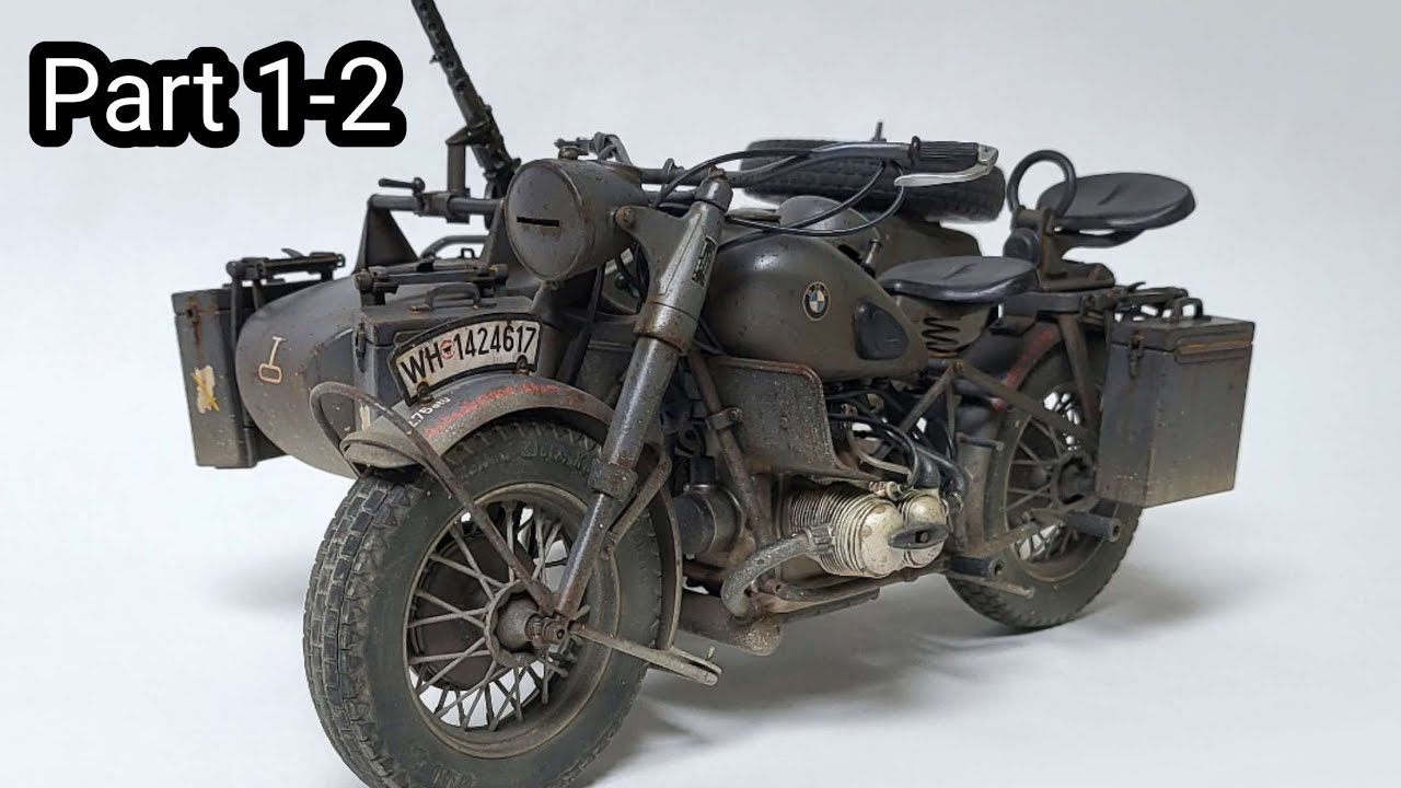 ITALERI 1/9 German Military Motorcycle & German Infantryman Part1-2