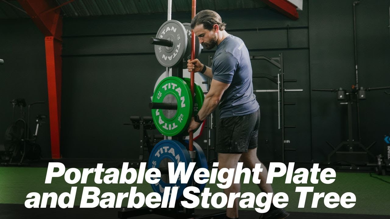 Portable Plate And Barbell Storage Tree | Titan Fitness