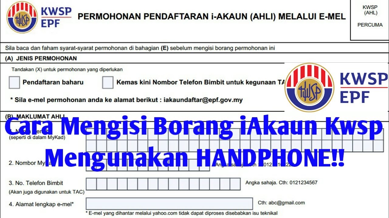 Cara Mengisi Borang Kwsp/Epf i-akaun mengunakan handphone | Android