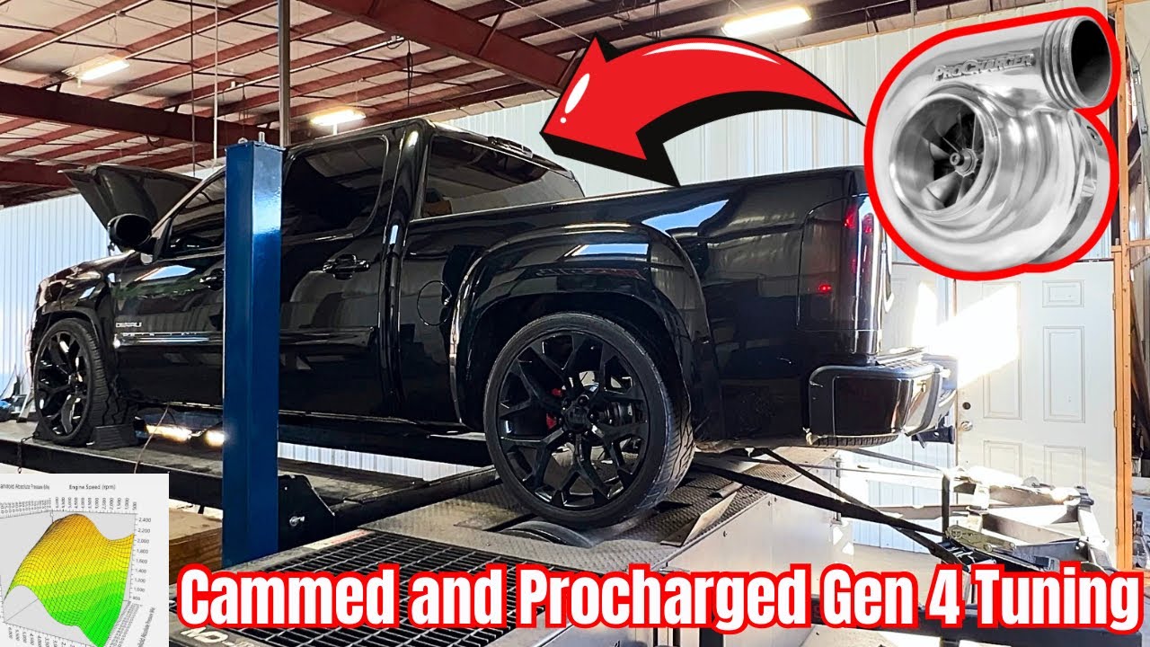 Dyno tuning a PROCHARGED and BTR CAMMED 6.2L Denali!