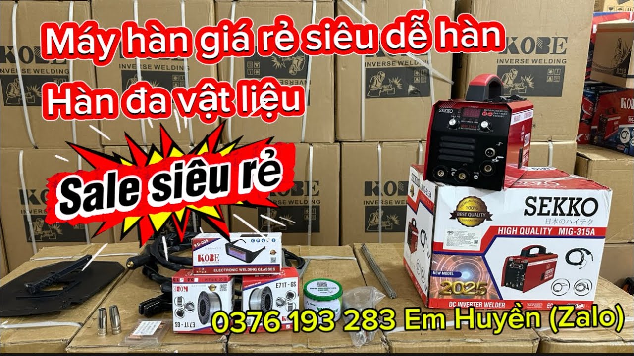 🔴-700k/máy🎁Giá rẻ nhất Hàn Siêu Khoẻ Bền Máy Mig/Que SEKKO 315A ai cũng mua được 