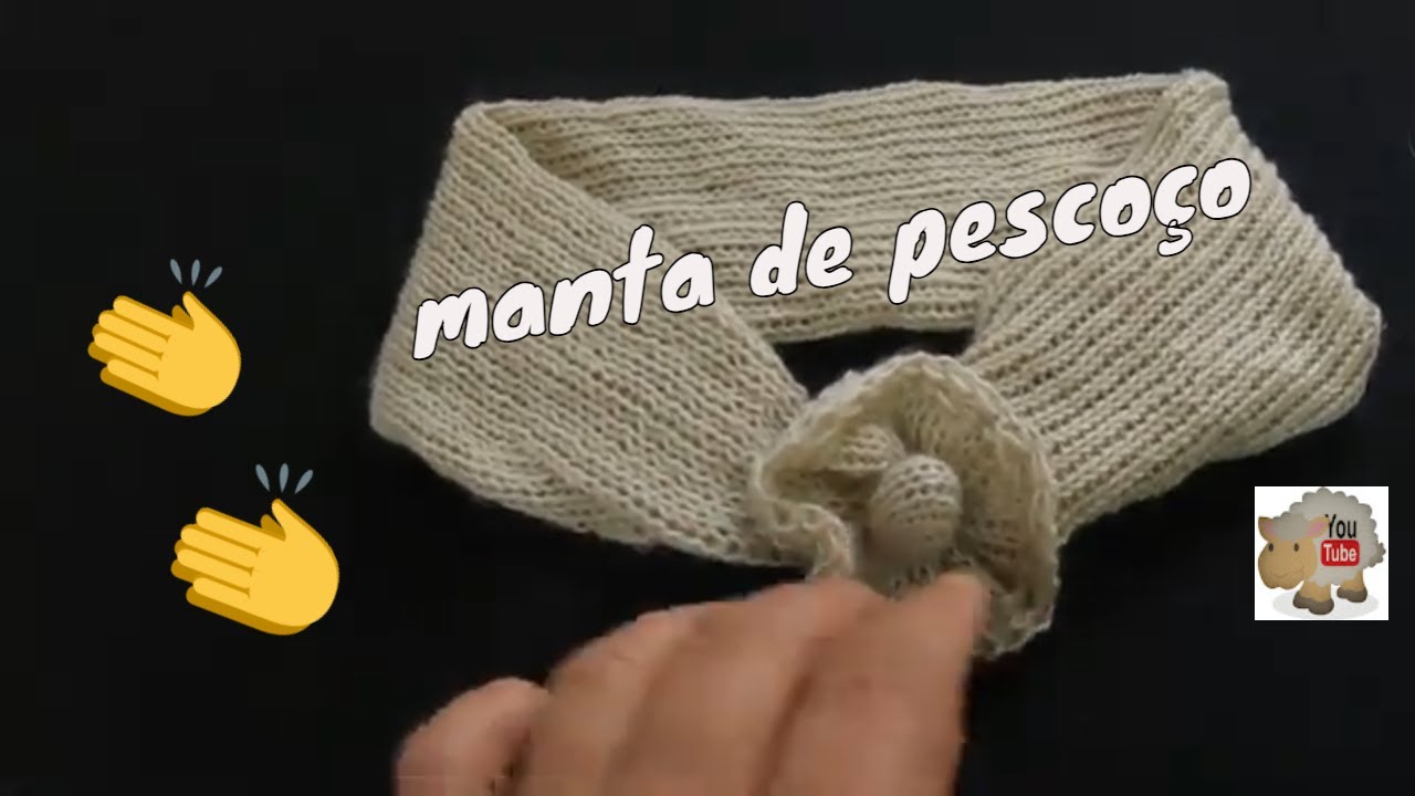 manta de pescoço feita em máquina de tricô