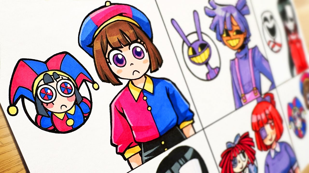 [Drawing] The Amazing Digital Circus But Human 01 : Humanized Pomni,Jax,Ragatha,Gangle