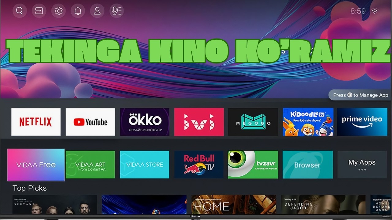 TEKINGA KINO KO'RISH SMART TV VA BOXDA