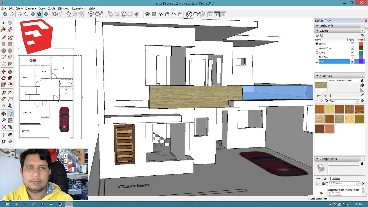 2 Floor Modern House Design making Step by Step in Sketchup Hindi Tutorial
