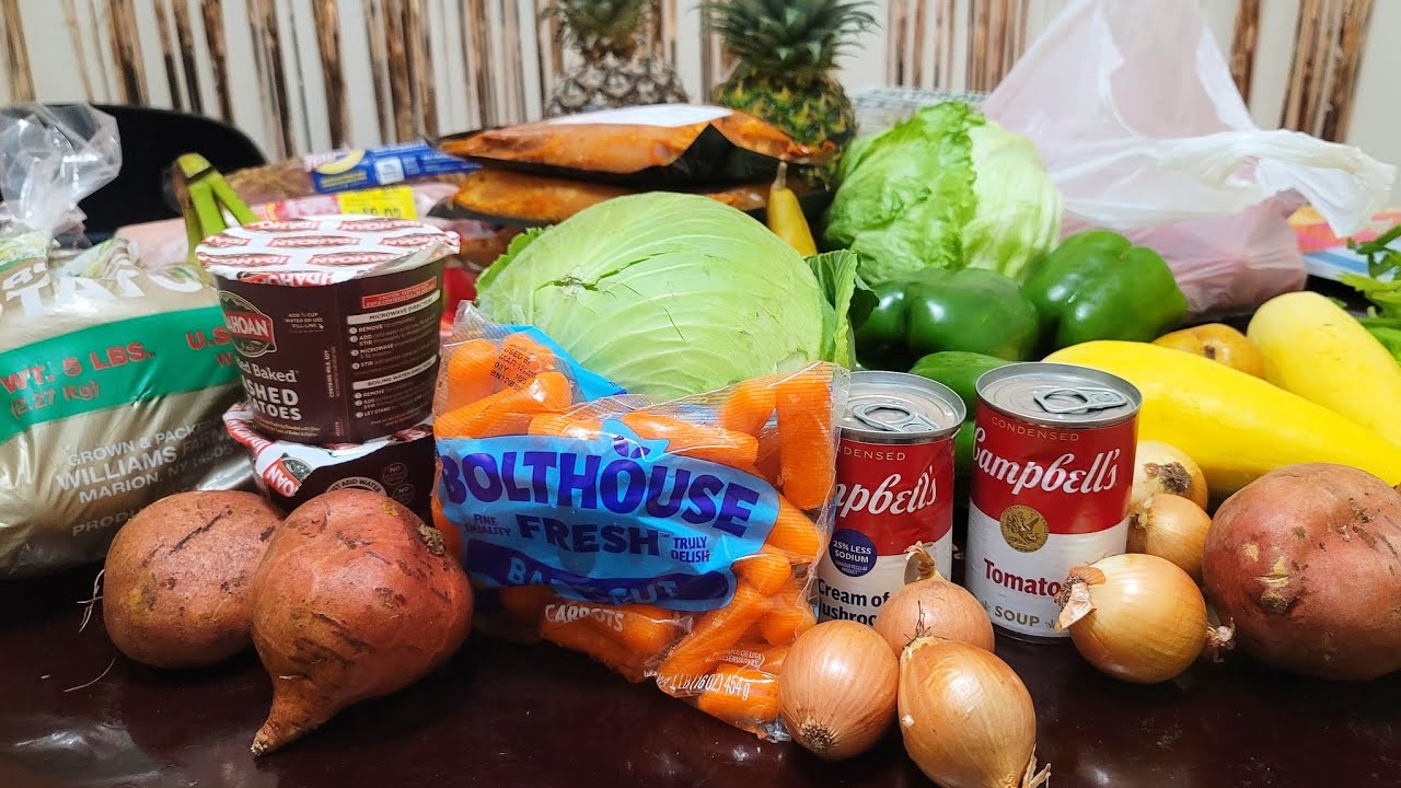 🛒 [Haul] Random Fresh Food Haul $0 Beef Green Pepper Onion Tomatoes Sweet Potatoes Soup