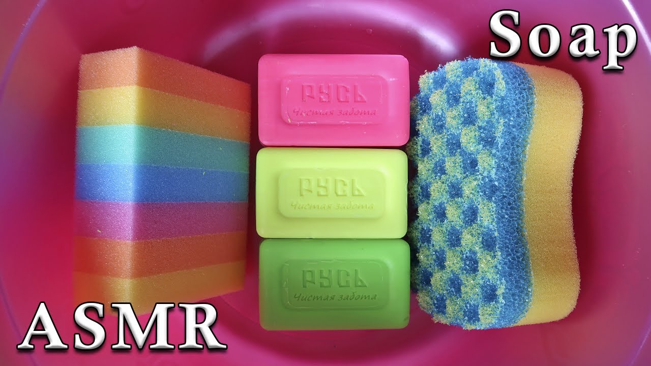 ASMR Neon Soap Sponge Squeezing 😍 Oddly Satisfying ASMR