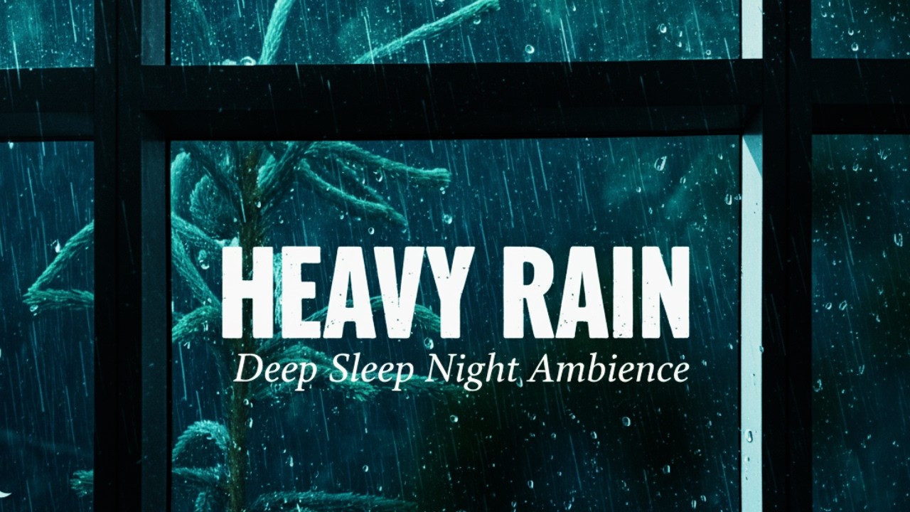 Heavy Rain Sounds for Deep Sleep | 2 Hours Night Rain Ambience