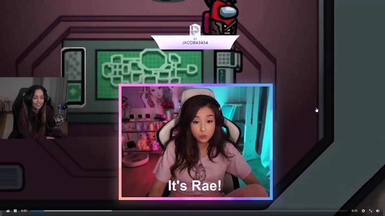Valkyrae reacts to her meta-kill on Pokimane in Among Us