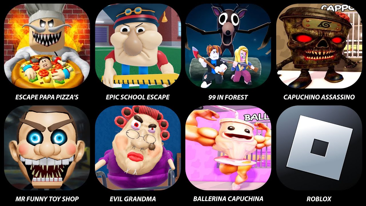 Mr Ymmy's,Mr Stinky's,Escape Papa Pizza's Pizzeria,Mr Funny's Toy Shop,The Pet Shop,Great School,...