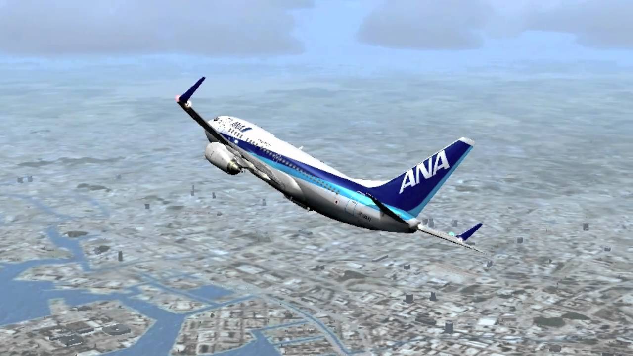 FSX ANA 全日空 東京羽田空港に上海浦東空港 B737-700
