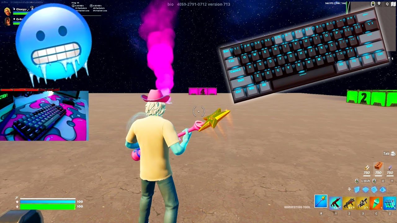 E-YOOSO Z-11 🤩 Red Switches Chill Keyboard Fortnite Bios Zonewars Gameplay 🎧