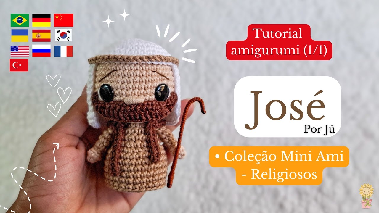 José amigurumi - Crochê presépio mini ami, christmas ornaments crochet toys