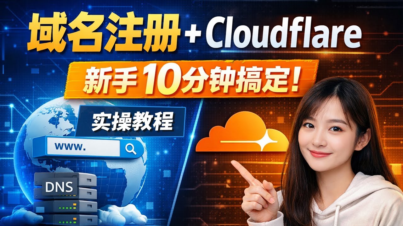 【新手必看】为什么搭建网站一定要有域名？最省心的域名注册 + Cloudflare 托管全教程！域名解析 | 域名托管 | DNS 教程