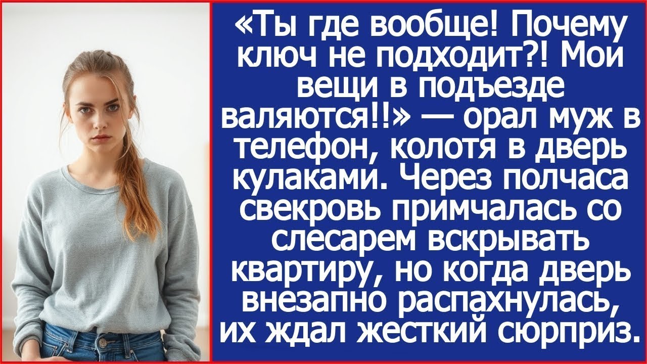 «Ты где вообще! Почему ключ не подходит?! Мои вещи в подъезде валяются!» Орал муж в телефон.