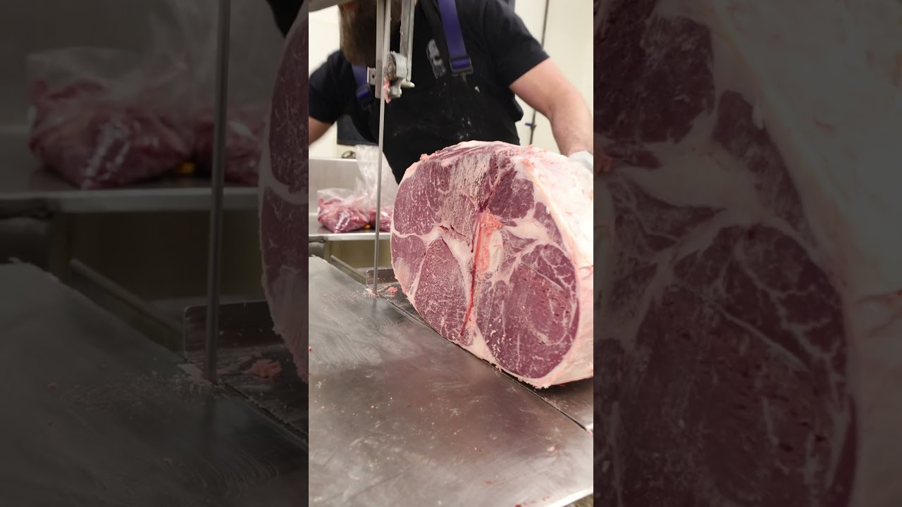 Beef Caveman Steaks!!! Would you grill one?? 🔪🥩 #shorts #shortvideo #trending #viral #meat #fyp