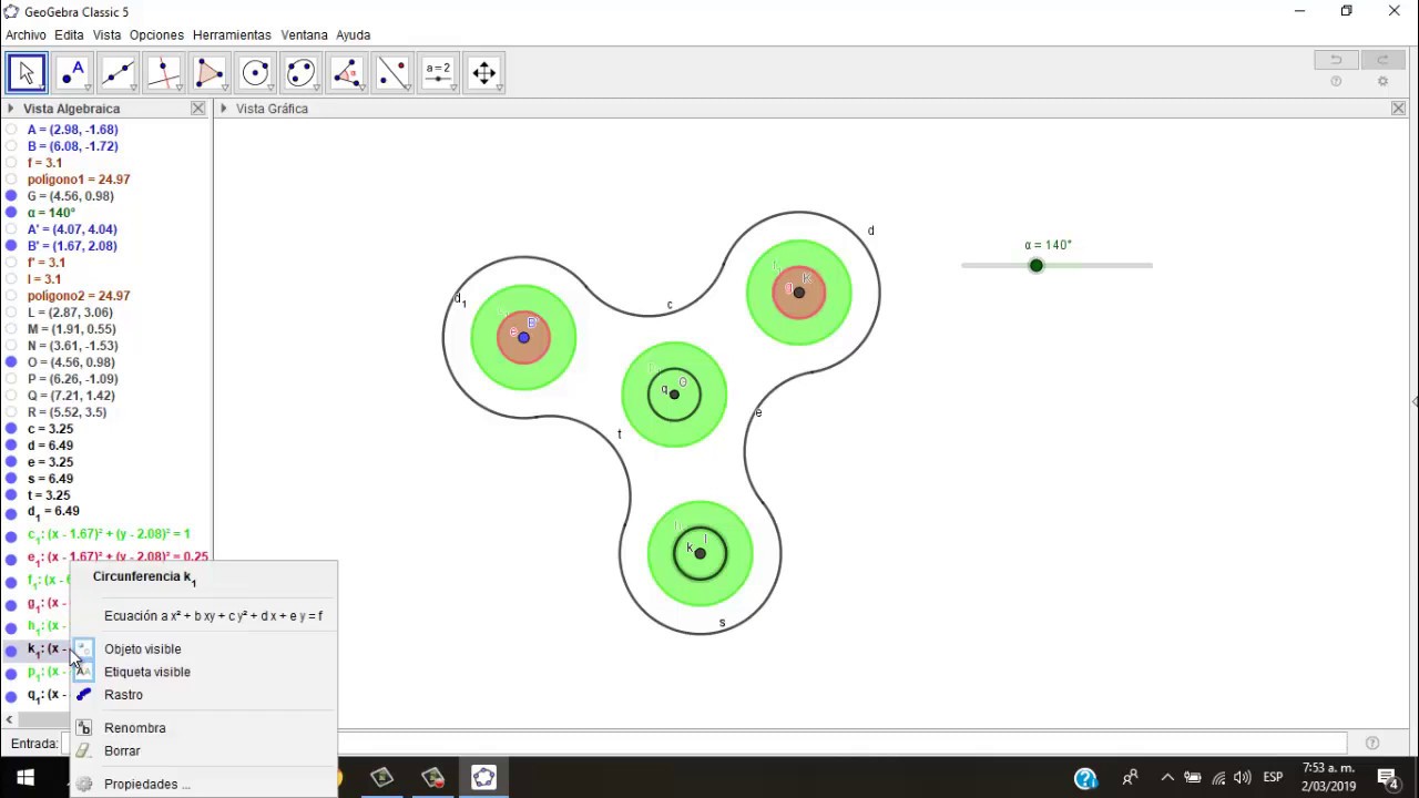 Como se puede hacer el Spinner  Toy animación con GeoGebra
