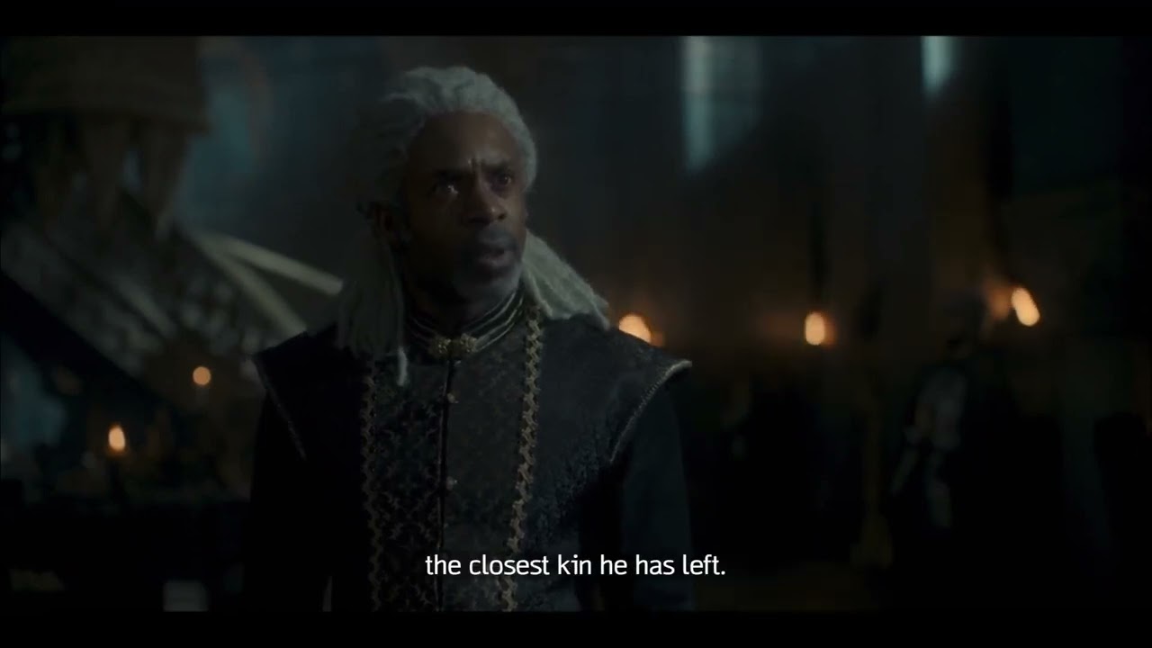 Vaemond Velaryon discusses the Driftwood Throne with Rhaenys Targaryen